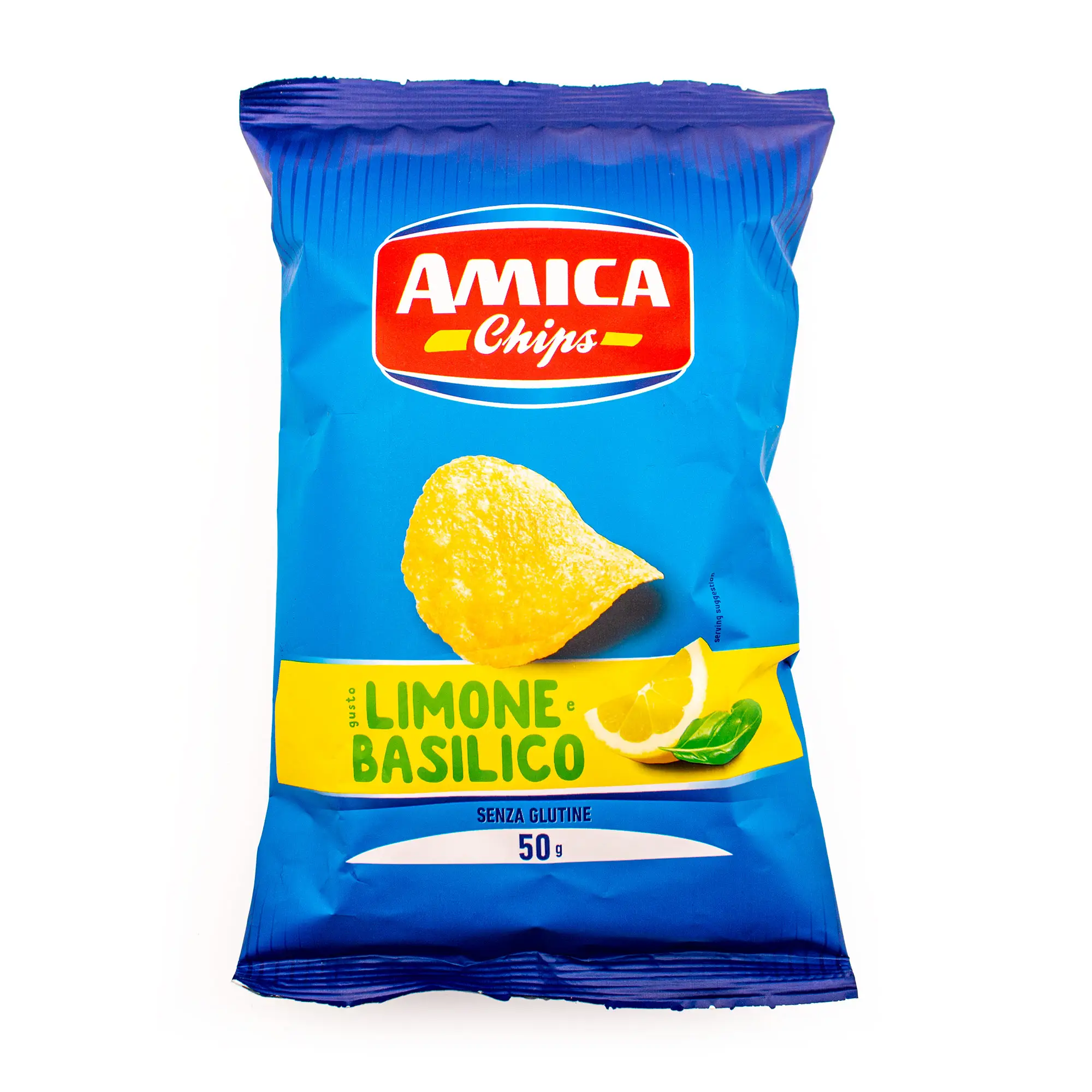 Чипсы картофельные со вкусом лимона и базилика, AMICA CHIPS, 0,05 кг