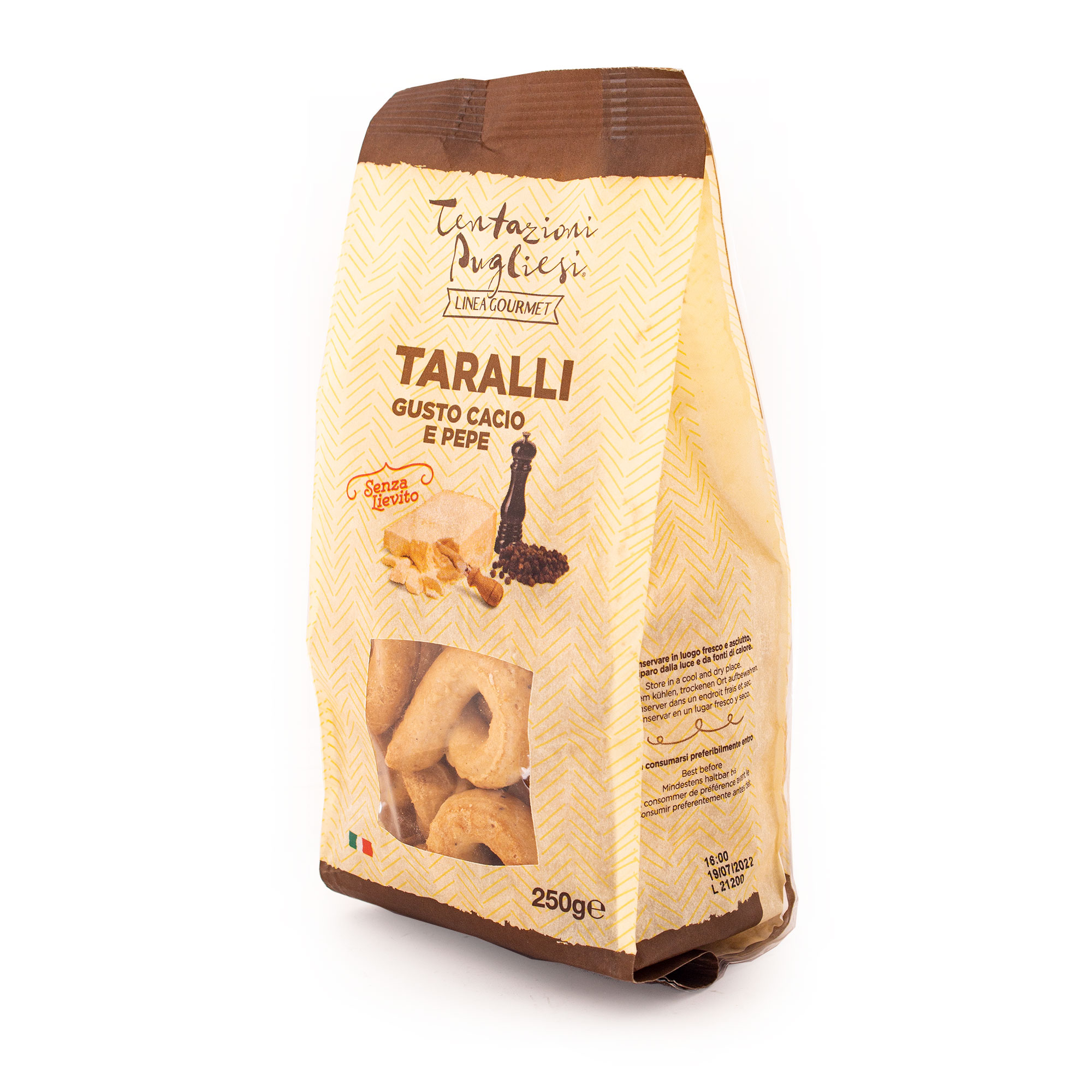 Таралли с сыром и черным перцем LINIA GOURMET, TENTAZIONI PUGLIESI, 0,250 кг