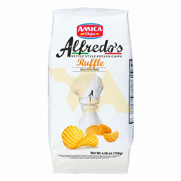 Чипсы картофельные рифленые ALFREDO'S, ТМ AMICA CHIPS, 0,130 кг  Amica Chips Италия