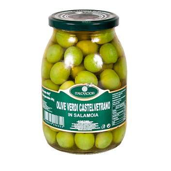 Оливки с косточкой Кастельветрано в рассоле, ITALCARCIOFI, 0,6 кг/0,9 кг/1,062 л (ст/б)