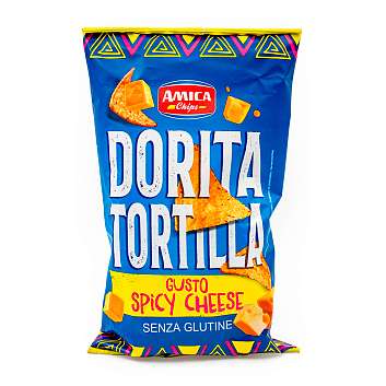 Чипсы кукурузные (начос) со вкусом пикантного сыра DORITA, т.м. AMICA CHIPS, 0,185 кг