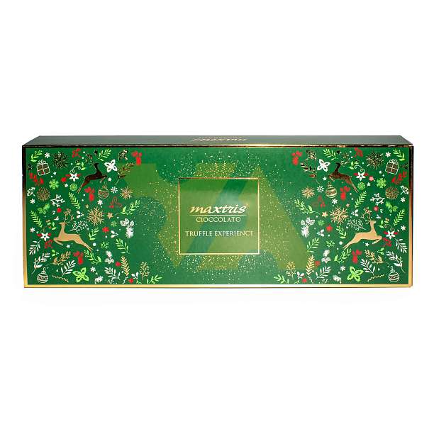Ассорти трюфелей с разными вкусами 5 видов TRUFLE EXPERIENCE, MAXTRIS CIOCCOLATO, 0,500 кг (зеленая подарочная коробка)  Confetti Maxtris Италия