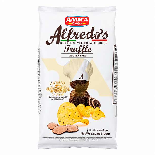 Чипсы картофельные с черным трюфелем ALFREDO'S, AMICA CHIPS, 0,100 кг 0.1 кг. Amica Chips Италия