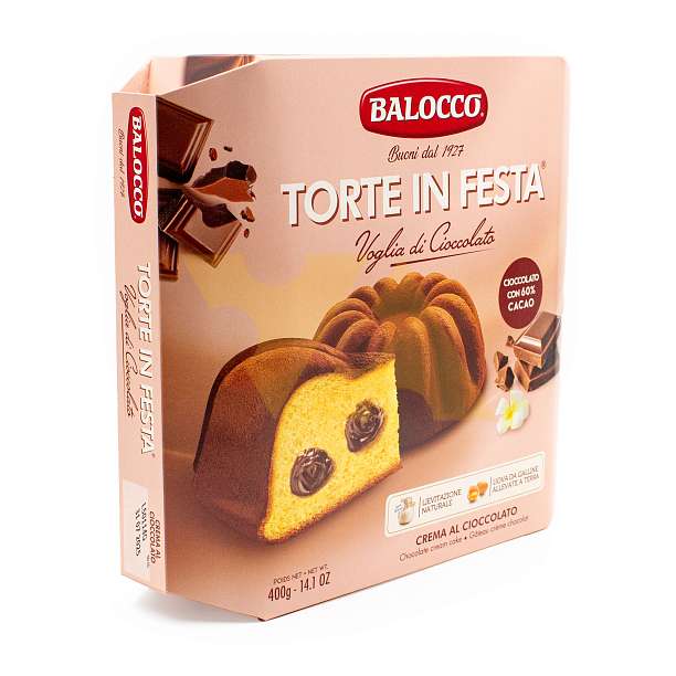 Торт с шоколадным кремом TORTE in FESTA, BALOCCO, 0,400 кг (карт/кор) 0.4 кг. Balocco Италия
