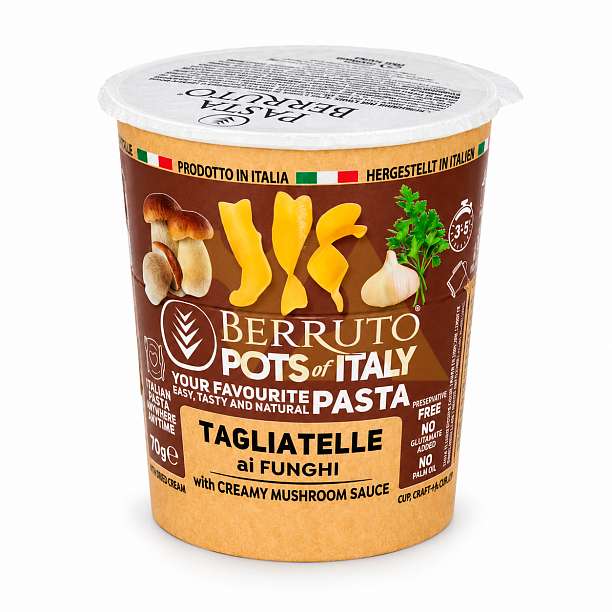 Тальятелле с грибами, паста с сухим соусом, BERRUTO, 0,070 кг  Pasta Berruto Италия