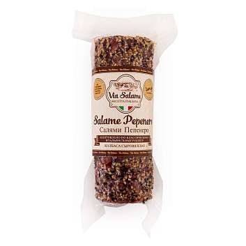 Салями Пепенеро, колбаса сыровяленая с черным перцем, VIA SALAME, ~ 0,150 кг