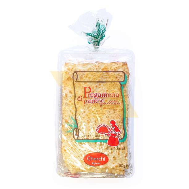Хлебцы сардинские PERGAMENA DI PANE® Гуттиау с оливковым маслом, CHERCHI, 0,250 кг (пл/конт)  Cherchi Италия