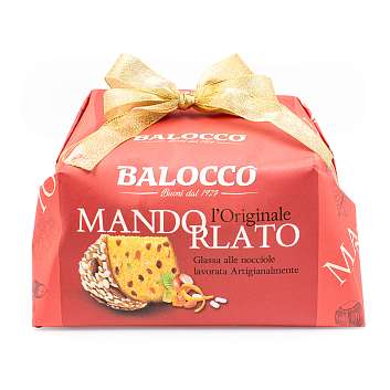 Панеттоне IL MANDORLATO L\'ORIGINALE с глазурью из лесного ореха и миндалём, рождественский кекс из Милана, BALOCCO, 1 кг (бум/упак)