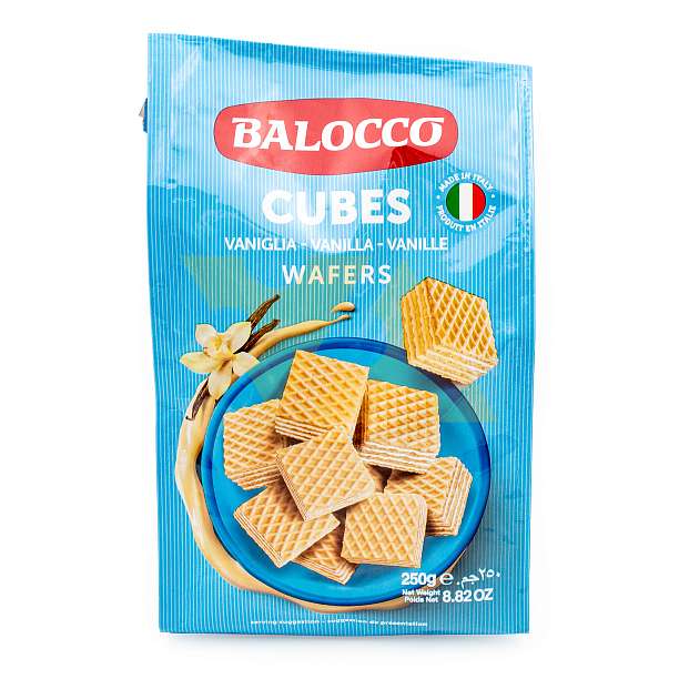 Вафли с молочно-ванильным кремом, кубики, BALOCCO, 0,25 кг 0.25 кг. Balocco Италия