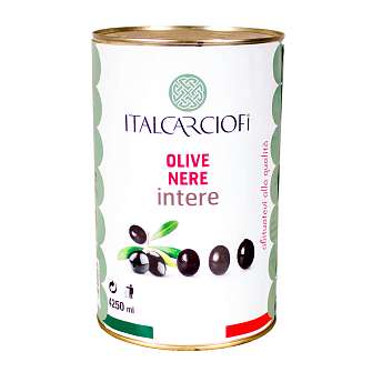 Маслины целые с косточкой в рассоле, ITALCARCIOFI, 2,5 кг/4,2 кг/4,25 л (ж/б)