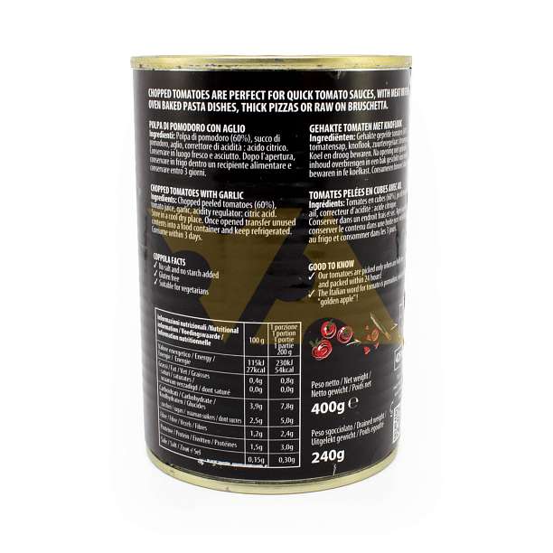 Томаты резаные Польпа с чесноком COPPOLA, 0,4 кг/0,24 кг/0,425 л (ж/б) 0.4 Coppola Foods Италия