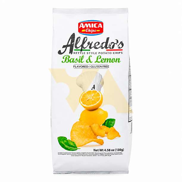 Чипсы картофельные со вкусом лимона и базилика ALFREDO'S, T.M. AMICA CHIPS, 0,130 кг  Amica Chips Италия