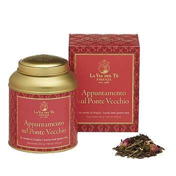 Чай зеленый листовой APPUNTAMENTO sul Ponte Vecchio, LA VIA DEL TE, 0,100 кг (ж/б в карт/кор)
