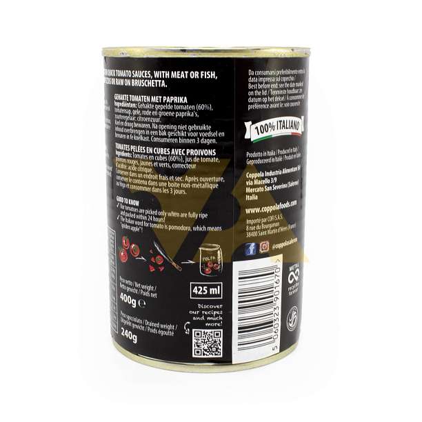 Томаты резаные Польпа с перцем COPPOLA, 0,4 кг/0,24 кг/0,425 л (ж/б) 0.4 Coppola Foods Италия