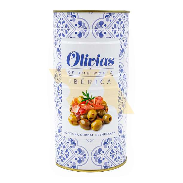 Оливки зелёные без косточек по-иберийски, OLIVIAS BY TAST, 1,4 кг / 0,6 кг /1,45 л (ж/б)  OLIVIAS BY TAST Испания