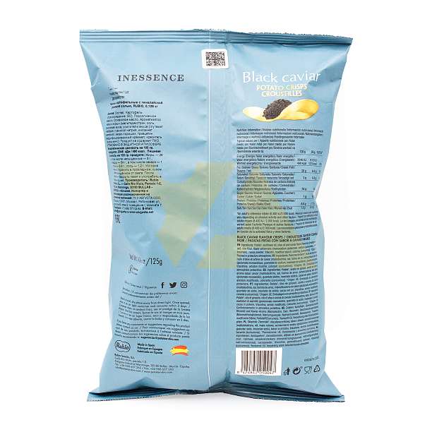 Чипсы картофельные со вкусом черной икры, RUBIO, 0,125 кг  Rubio Snacks Испания