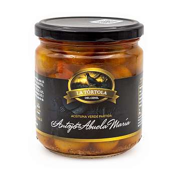 Оливки зеленые с косточками "ANTOJO DE LA ABUELA MARÍA", LA TORTOLA, 0,370 кг/0,200 кг (ст/б)