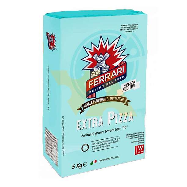 Мука из мягких сортов пшеницы для пиццы EXTRA PIZZA, с силой W муки 380/400, MOLINO FERRARI, 5 кг 5 кг. MOLINO FERRARI Италия