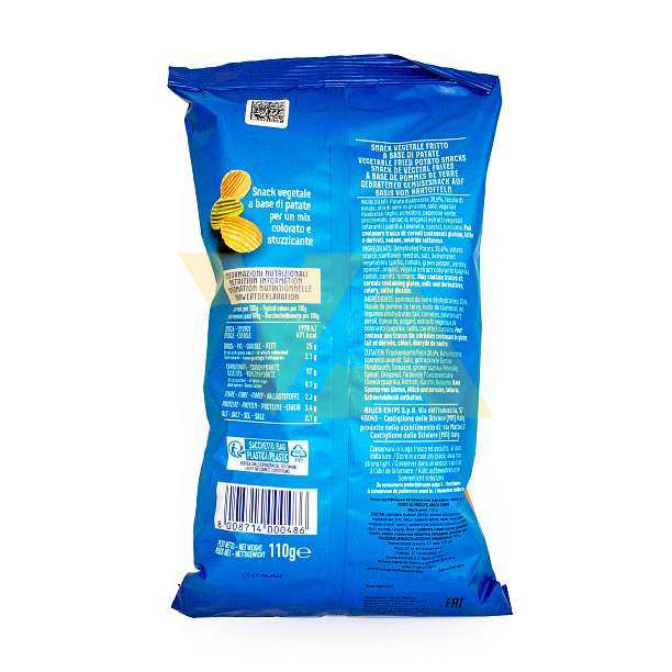 Чипсы картофельные вегетарианские (картофель, томаты, шпинат) VEGGY ALFREDO'S, AMICA CHIPS, 0,110 кг 0.110 кг. Amica Chips Италия