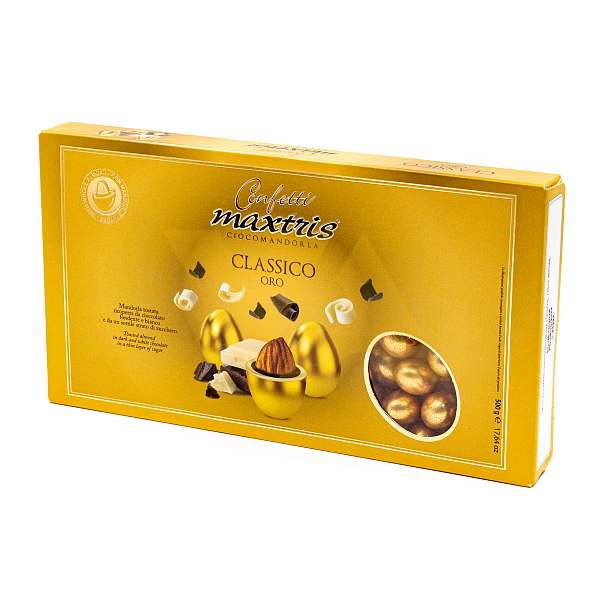 Миндаль в шоколаде в золотой глазури CLASSICO ORO, CONFETTI MAXTRIS CIOCOMANDORLA, 0,500 кг (карт/кор)  Confetti Maxtris Италия