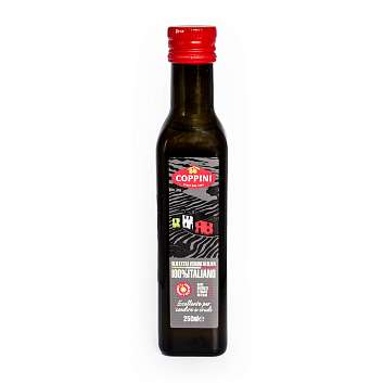 Масло оливковое первого холодного отжима из итальянских оливок 100% ITALIANO, COPPINI, 0,25 л (ст/бут)