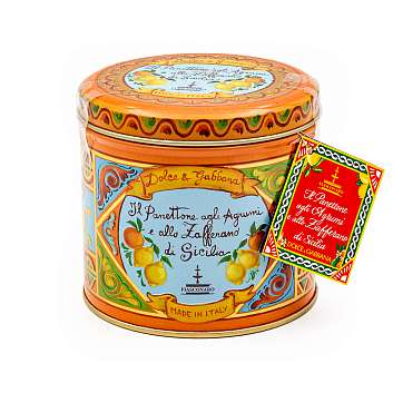 Панеттоне с сицилийским цитрусовыми цукатами и шафраном без изюма DOLCE&GABBANA, 0,100 кг (ж/б)