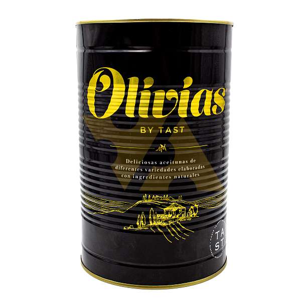 Оливки зелёные цельные Гордаль по-средиземноморски, OLIVIAS BY TAST, 4,25 кг / 2,5 кг (ж/б)  OLIVIAS BY TAST Испания