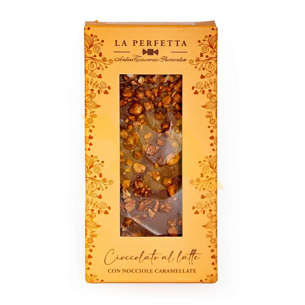Шоколад молочный с карамелизированными лесными орехами "LA PERFETTA", плитка, ANTICA TORRONERIA PIEMONTESE, 0,085 кг (карт/кор)  Antica Torroneria Piemontese Италия