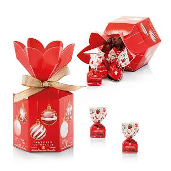 Конфеты Трюфели Дольче "Новогодний цветок" TARTUFINI DI NATALE, ANTICA TORRONERIA PIEMONTESE, 0,180 кг (карт/кор новогодняя)