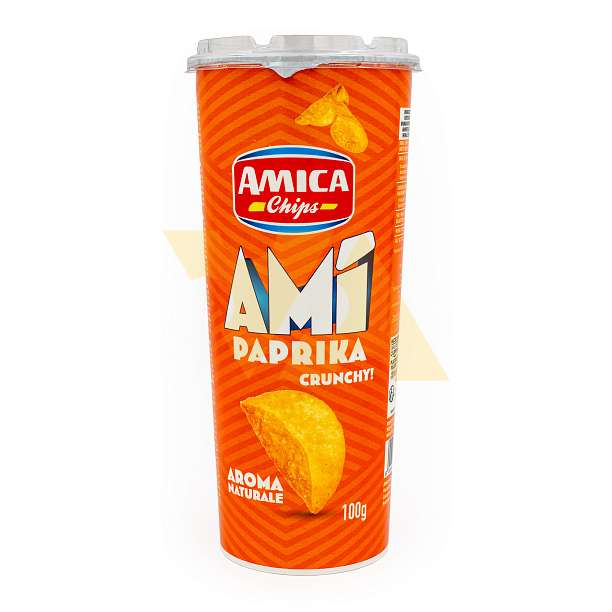 Снек соленый картофельный со вкусом паприки AMI, AMICA CHIPS, 0,100 кг (туба)  Amica Chips Италия