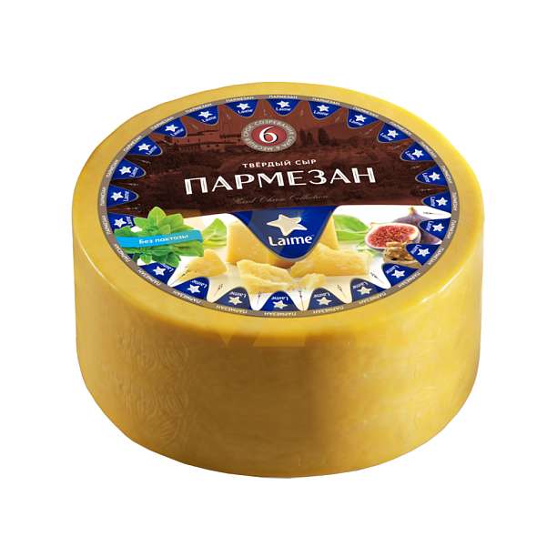 Сыр твердый "Пармезан" м.д.ж в с.в. 40% ТЗ "Laime" (6 месяцев) 1шт*~4,5кг (Россия)  Laime Россия