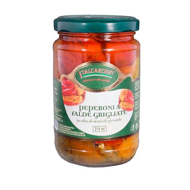 Перец жареный на гриле в подсолнечном масле, ITALCARCIOFI, 0,28 кг/0,17 кг/0,314 л (ст/б)  Italcarciofi S.r.L. Италия