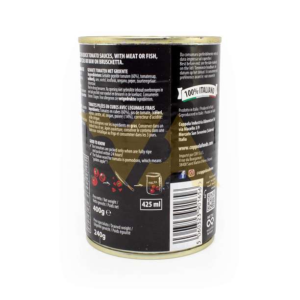 Томаты резаные Польпа с овощами COPPOLA, 0,4 кг/0,24 кг/0,425 л (ж/б) 0.4 Coppola Foods Италия