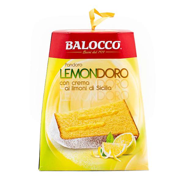 Пандоро LEMONDORO, рождественский кекс из Вероны с лимонным кремом, BALOCCO, 0,8 кг (карт/кор) 0.75 кг. Balocco Италия