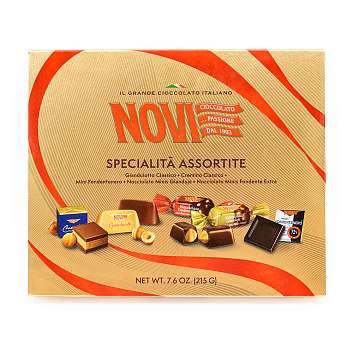 Пралине шоколадные конфеты ассорти SPECIALITA ASSORTITE, 3000, NOVI, 0,215 кг (карт/кор)
