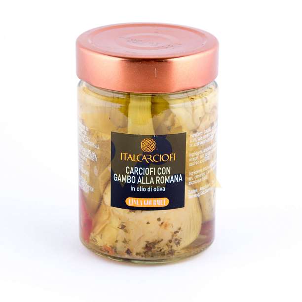 Артишоки с ножкой по-римски в оливковом масле LINEA GOURMET, ITALCARCIOFI, 0,36 л/0,3 кг/0,16 кг (ст/б)  Italcarciofi S.r.L. Италия