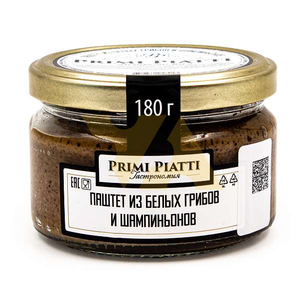 Паштет из белых грибов и шампиньонов т.м. PRIMI PIATTI, 0,180 кг (ст/б)  Primi piatti Россия