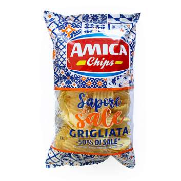 Чипсы без соли рифленые (-50%) SAPORE DI SALE GRIGLIATA, AMICA CHIPS, 0,175 кг