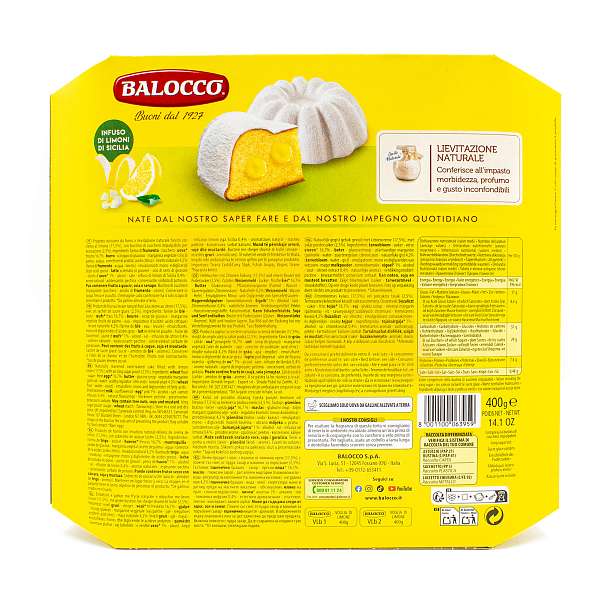 Торт с лимонным кремом TORTE in FESTA, BALOCCO, 0,400 кг (карт/кор)  Balocco Италия
