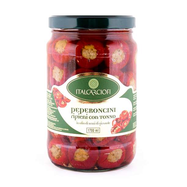 Перец фаршированный тунцом в подсолнечном масле, ITALCARCIOFI, 1,5 кг/0,9 кг/1,7 л (ст/б)  Italcarciofi S.r.L. Италия