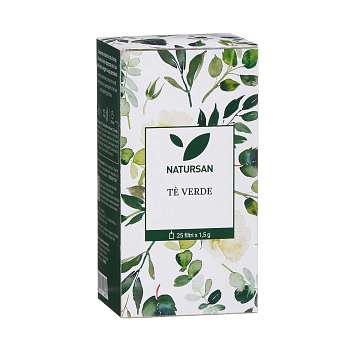 Чай зеленый, 25 пакетиков по 1,5 гр., NATURSAN, 0,0375 кг (карт/кор)