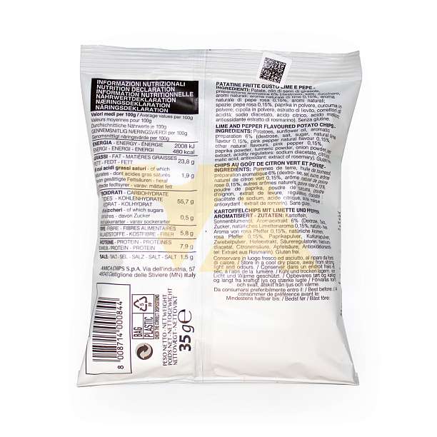 Чипсы картофельные со вкусом перца и лайма ALFREDO'S, ТМ AMICA CHIPS, 0,035 кг 0.035 кг. Amica Chips Италия