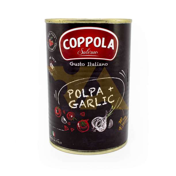 Томаты резаные Польпа с чесноком COPPOLA, 0,4 кг/0,24 кг/0,425 л (ж/б) 0.4 Coppola Foods Италия