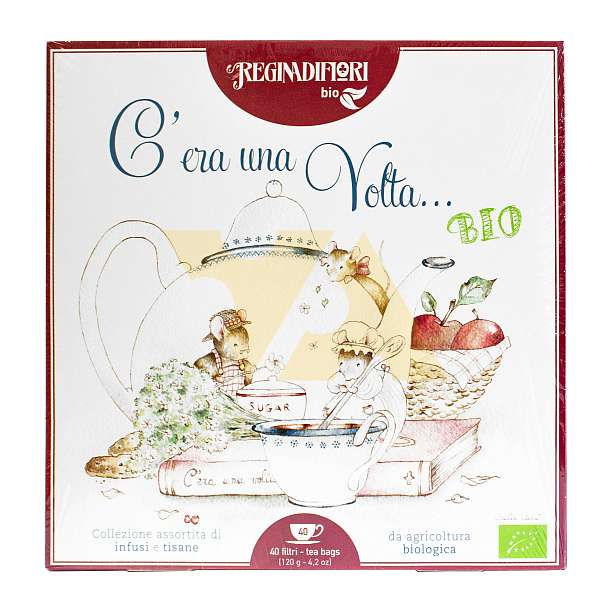 Чайная коллекция 8 видов чая, 40 пакетиков по 3 гр, BIO "C'era una Volta...", REGINADIFIORI, 0,120 кг (подарочная карт/кор)  REGINADIFIORI Италия