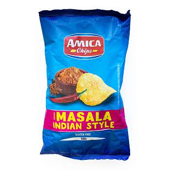 Чипсы картофельные со вкусом индийской смеси специй Масала, AMICA CHIPS, 0,100 кг