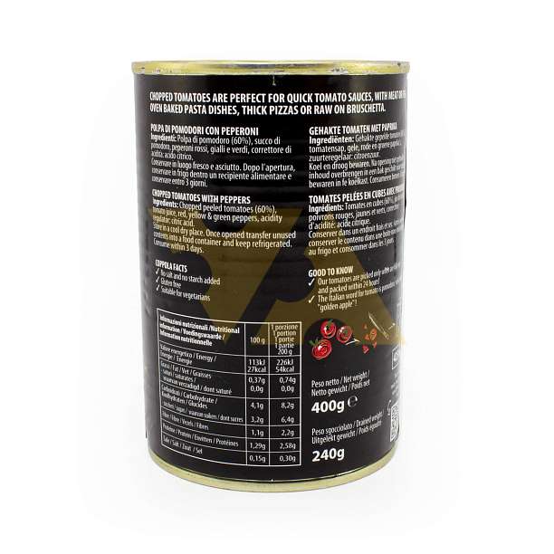 Томаты резаные Польпа с перцем COPPOLA, 0,4 кг/0,24 кг/0,425 л (ж/б) 0.4 Coppola Foods Италия