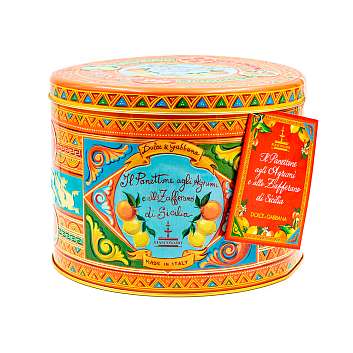 Панеттоне с сицилийским цитрусовыми цукатами и шафраном без изюма DOLCE&GABBANA, 0,500 кг (ж/б)