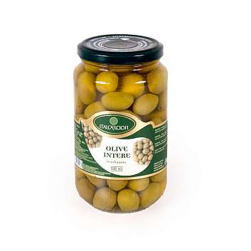 Оливки целые с косточкой в рассоле, ITALCARCIOFI, 0,53 кг/0,31 кг/0,58 л (ст/б)