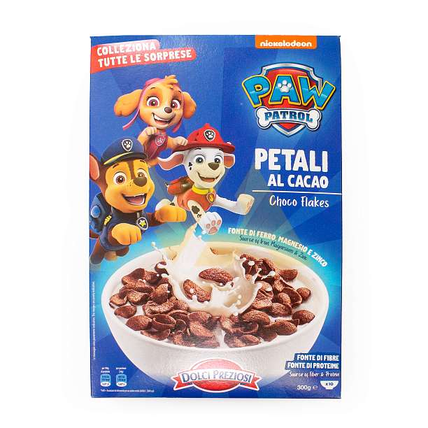 Сухой завтрак хлопья из неочищенного зерна с какао PAW PATROL (Щенячий патруль), CEREALITALIA, 0,300 кг (карт/кор)  Cerealitalia Италия