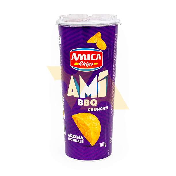 Снек соленый картофельный со вкусом барбекю AMI, AMICA CHIPS, 0,100 кг (туба)  Amica Chips Италия